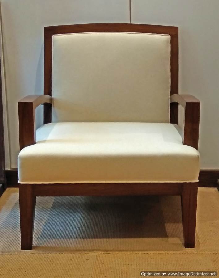 Upholstered Wooden Arm Chair